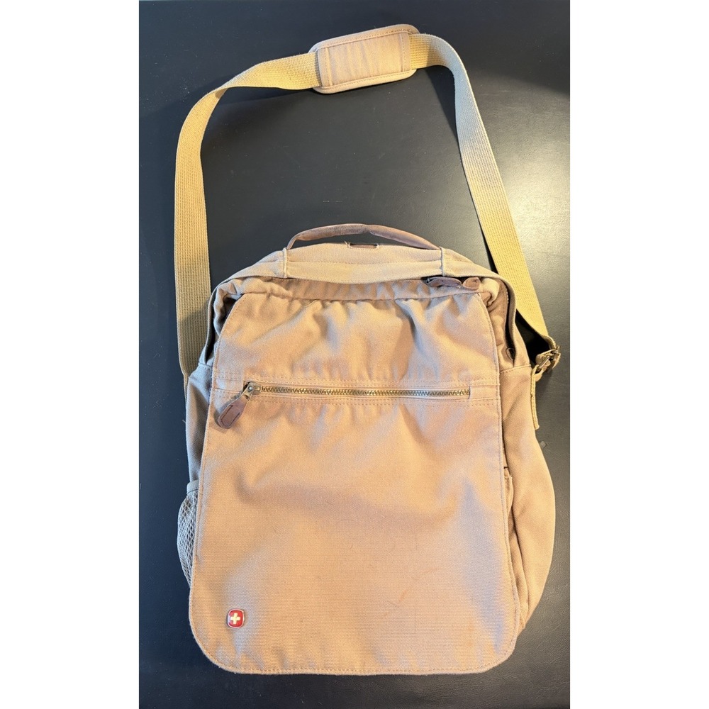 Wenger Swiss Messenger Crossbody Bag Khaki Canvas